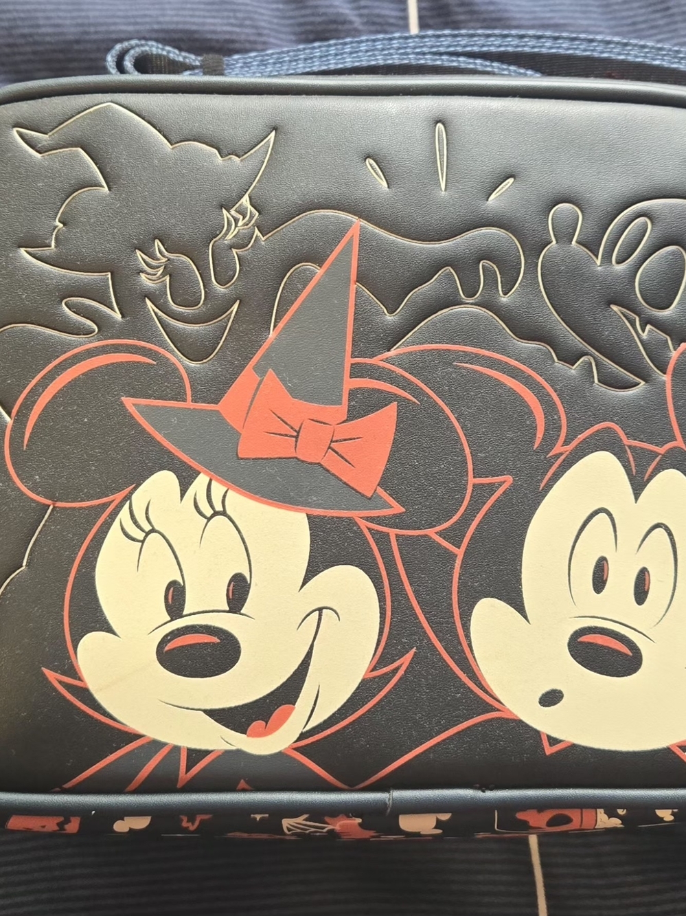 Disney Loungefly Black Crossbody with Red Spiderweb Accents